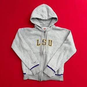 Vintage 90’s/Y2K Nike LSU Tigers Grey Full Zip Hoodie Women's Size Small